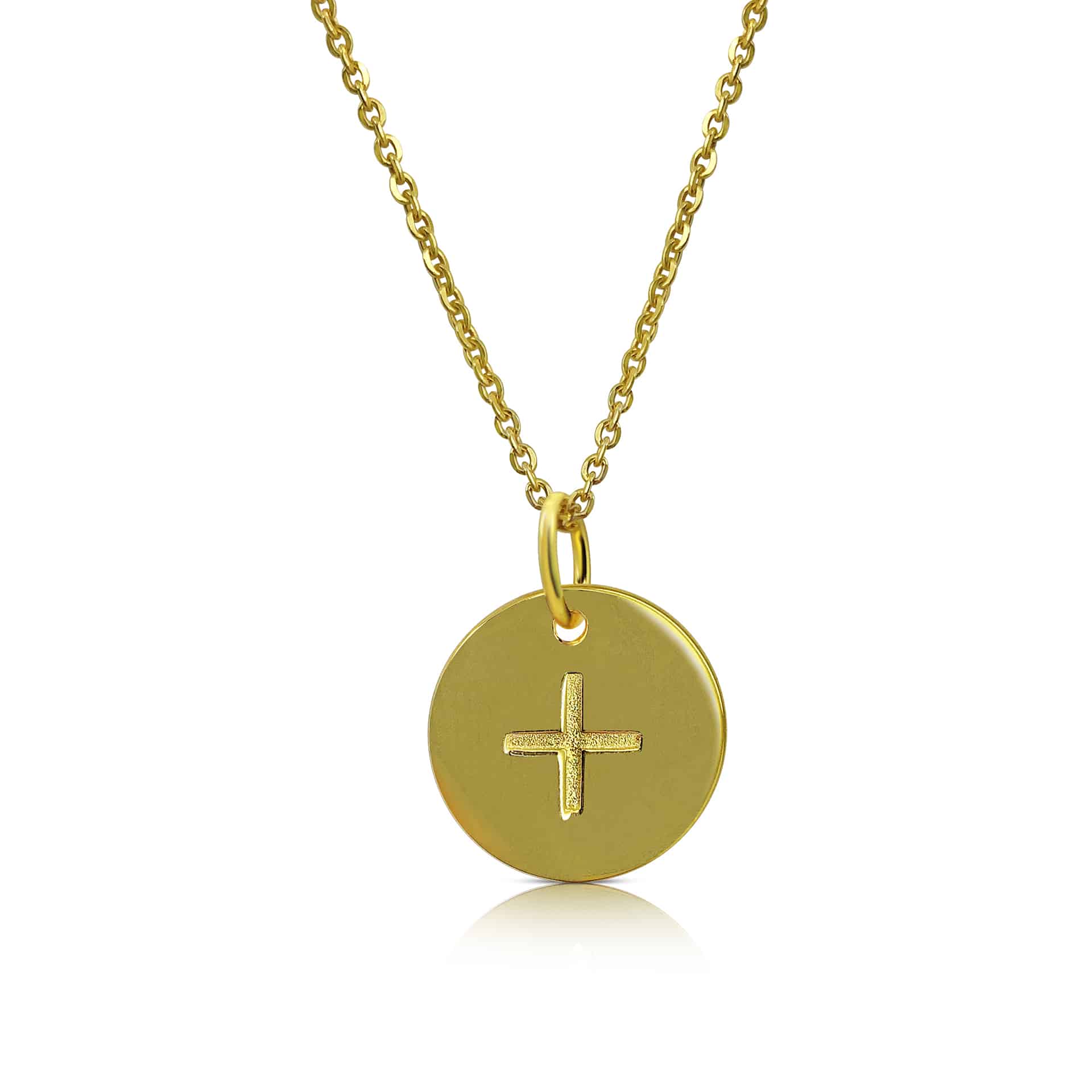 18ct Gold Small Ruby Gemstone Cross Pendant | Deakin & Francis USA